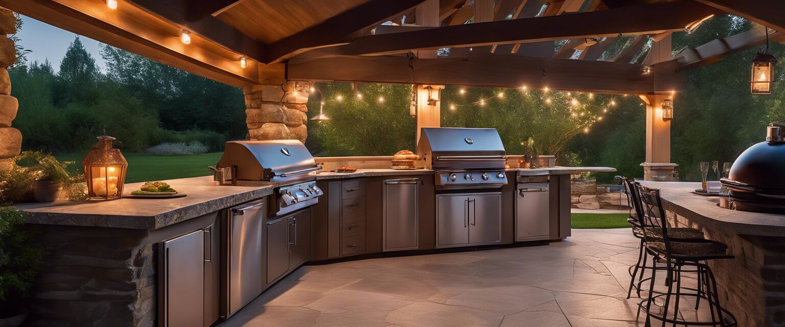 Outdoor kitchen lighting image